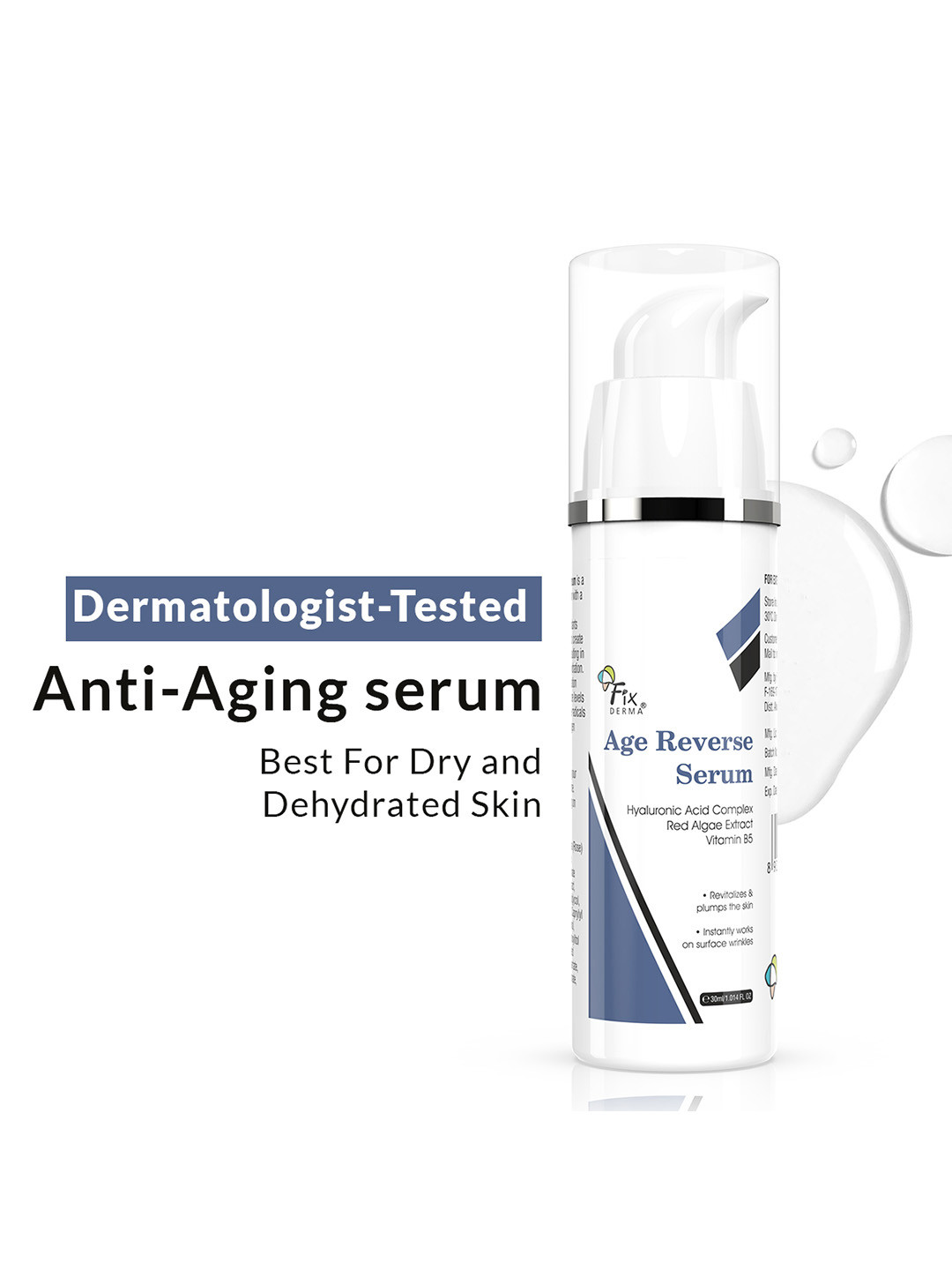 FIXDERMA Age Reverse 5% Hyaluronic Acid Anti Aging Face Serum - 30ml