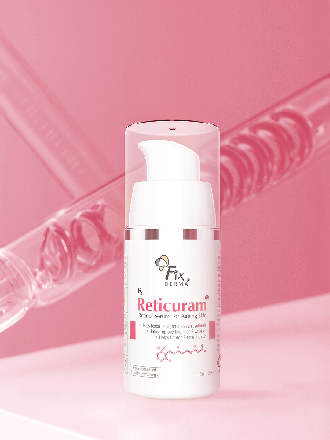 FIXDERMA 0.05% Pure Retinol Reticuram Face Serum For Anti Aging - 15ml