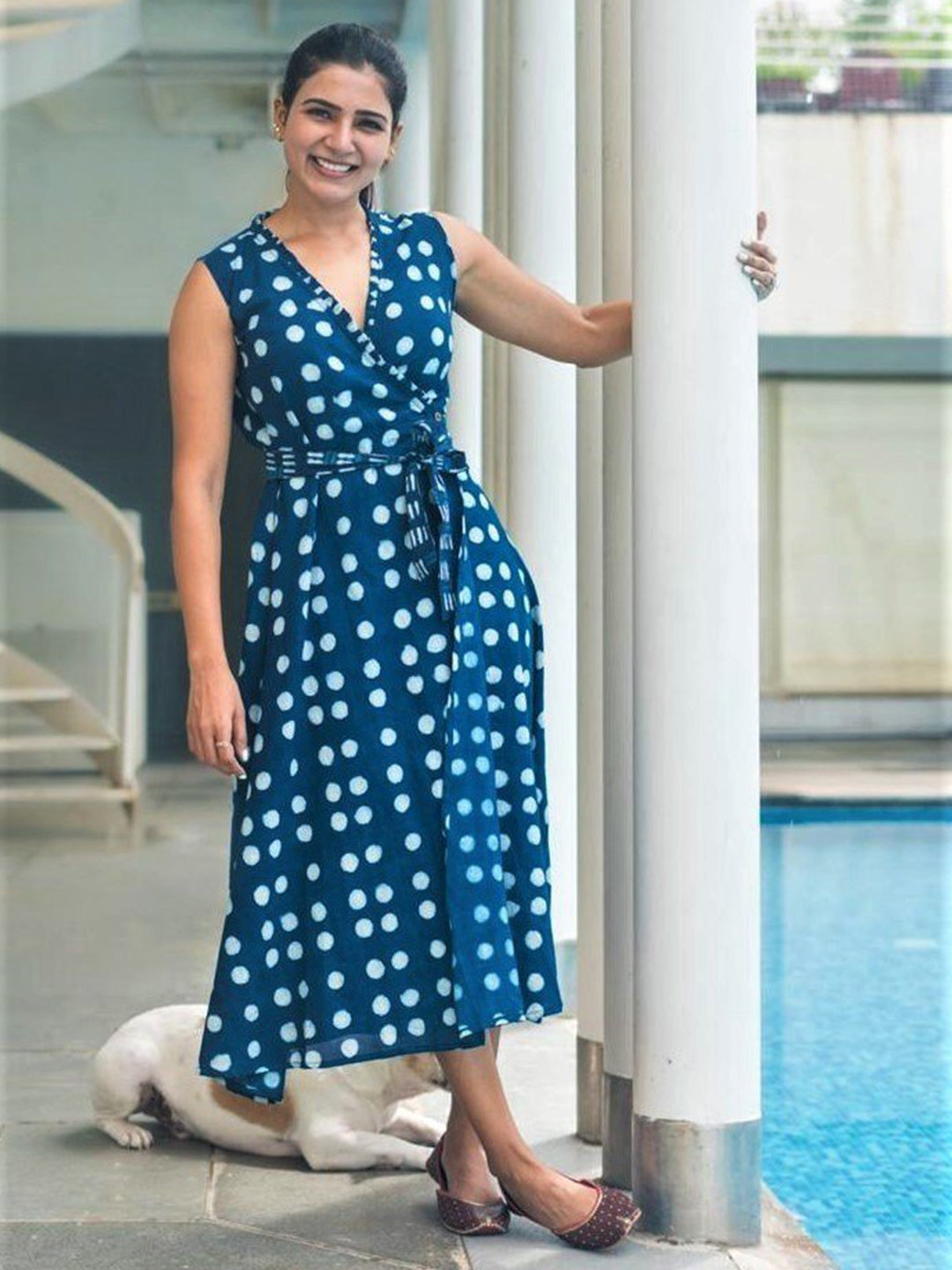 Saaki Navy Blue Midi Dress