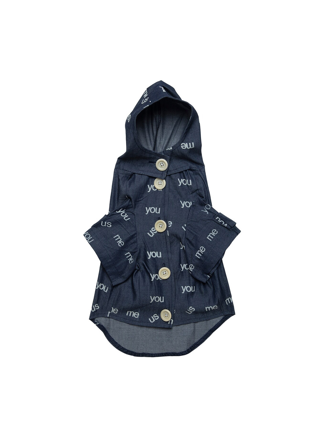 Lulala Dog Navy Blue & White Printed Summer Hoodie