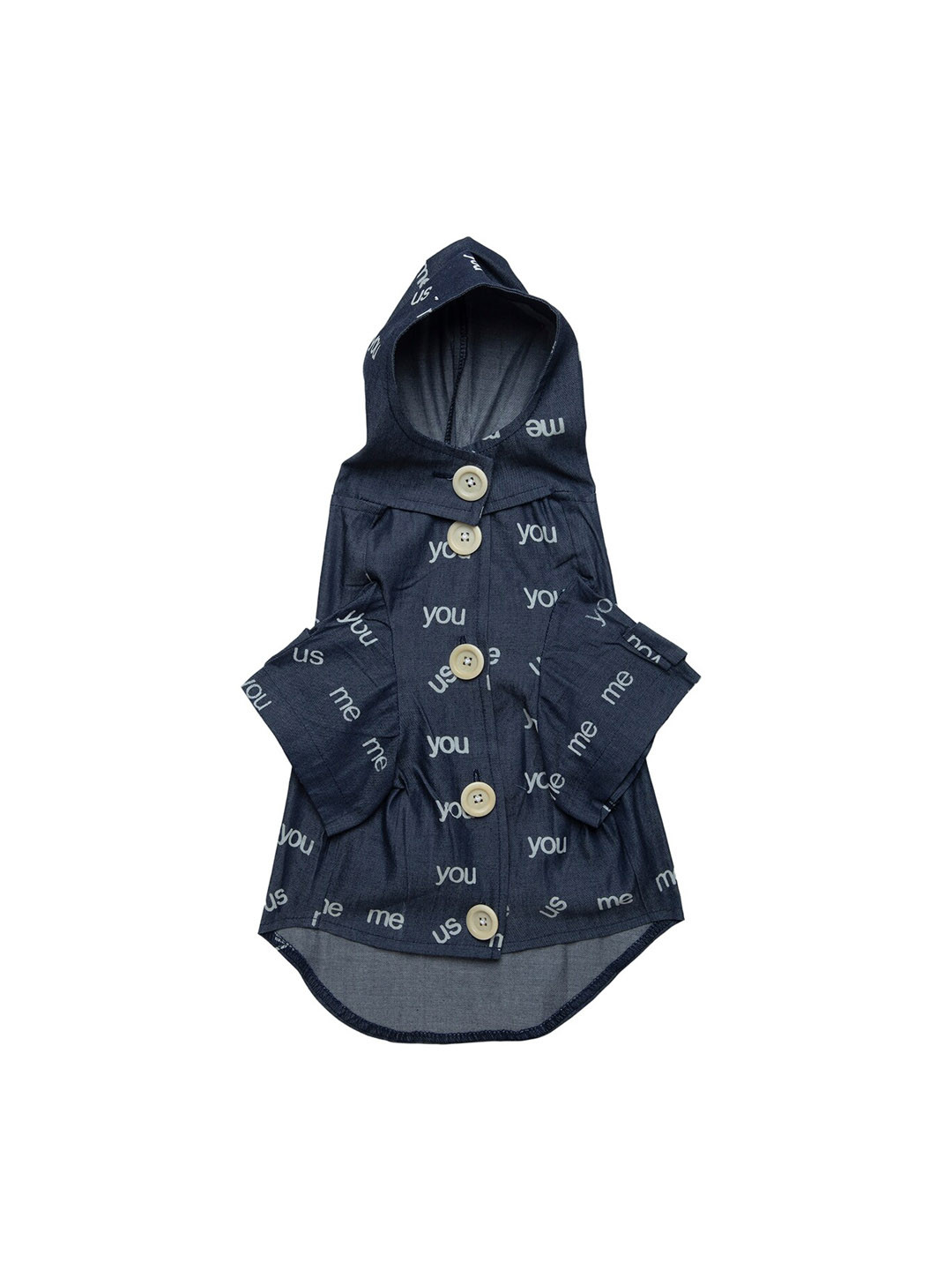 Lulala Black Dog Denim You Me Printed Summer Hoodi