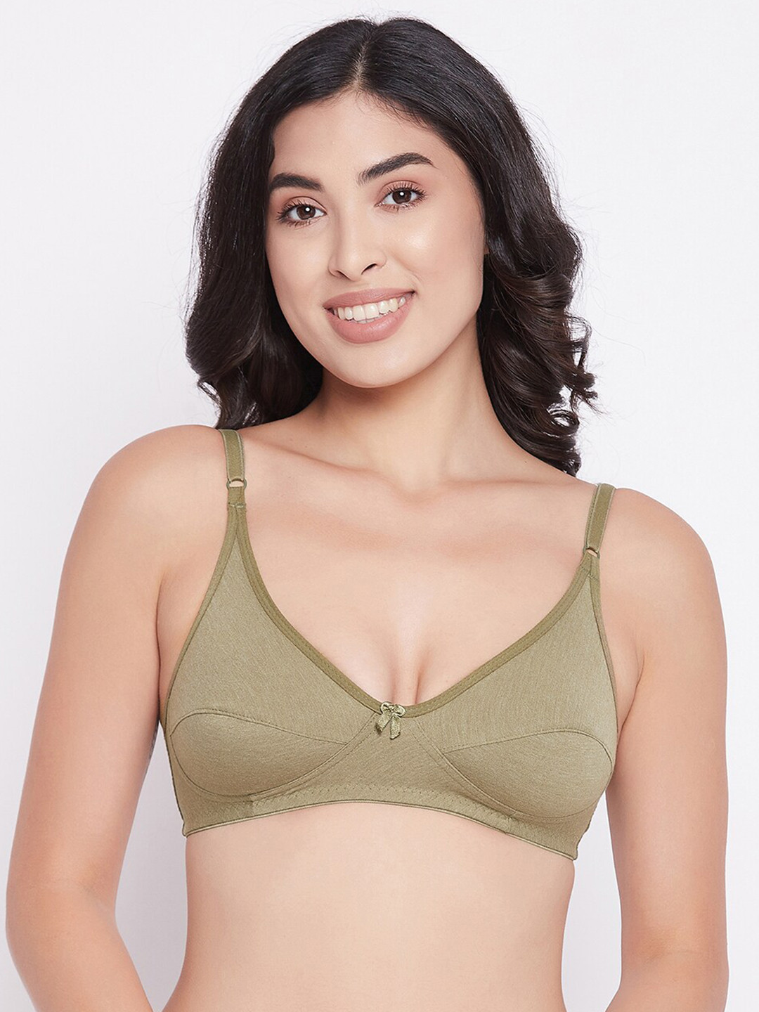 Clovia Green Bra - Non Padded Wirefree Full Coverage