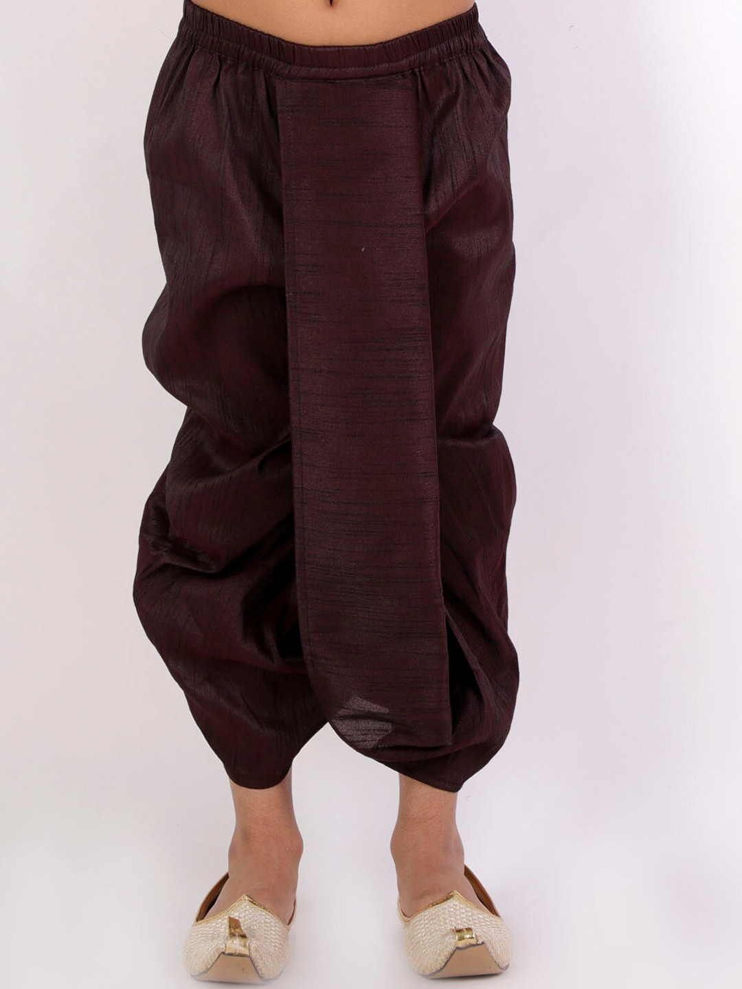 VASTRAMAY Boys Burgundy Solid Dhoti
