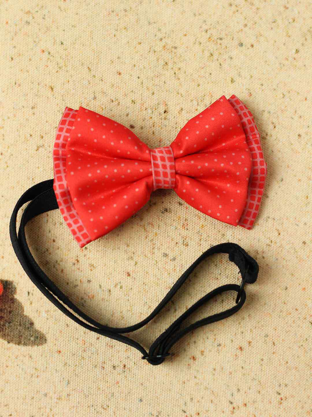 Tossido Girls Red Polkas Layered Bow with Adjustable Elastic Headband