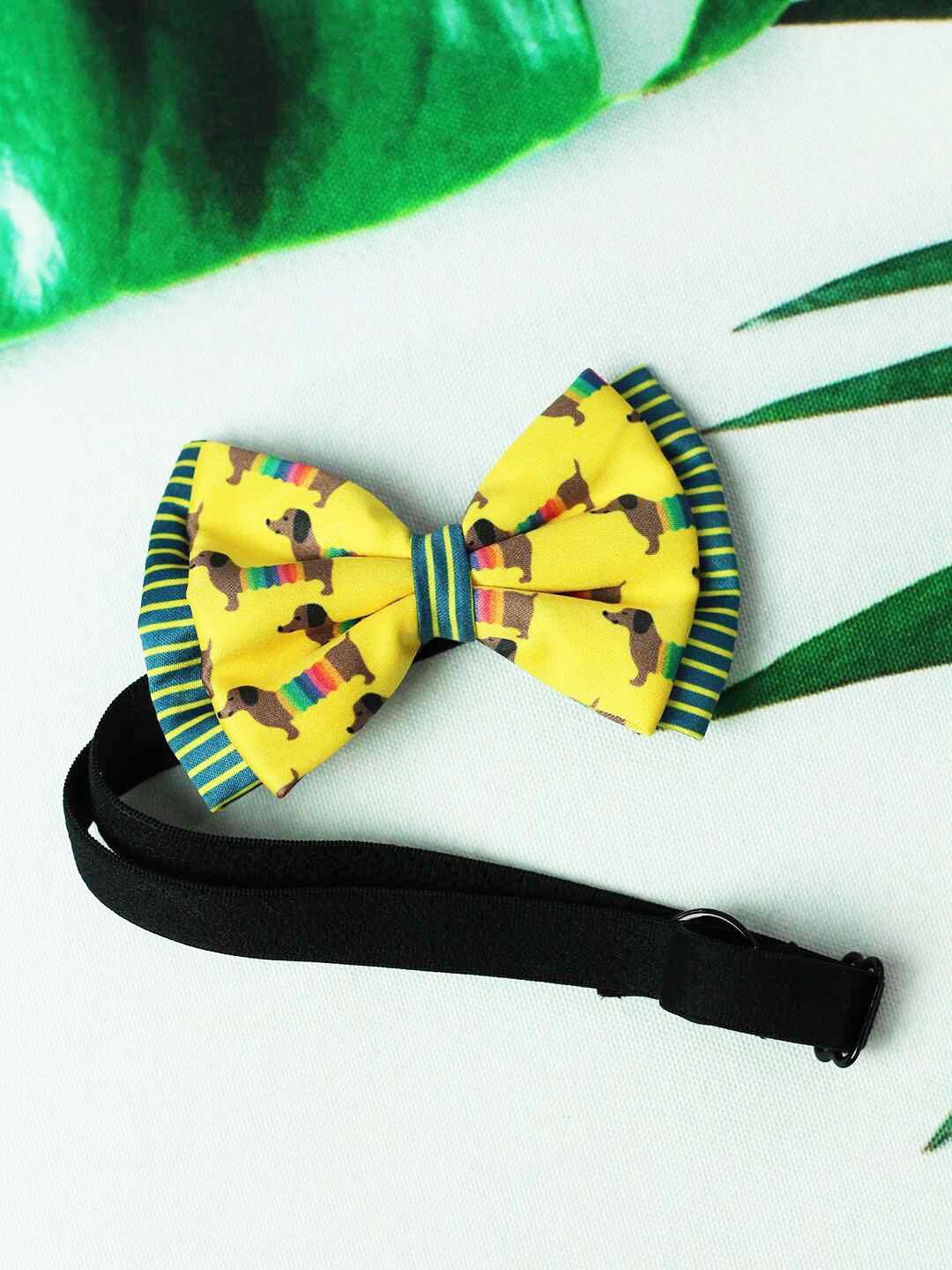 Tossido Girls Yellow & Green Poodle layered Bow Hairband
