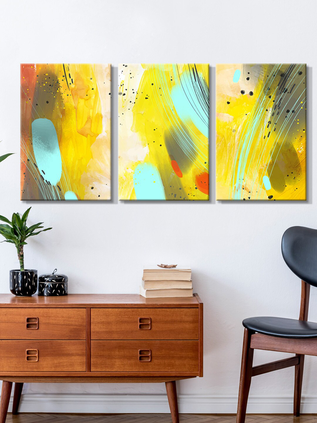 999Store Abstract Canvas 3 Piece Wall Rectangle Paintings Wall Art - 18 x 30 In