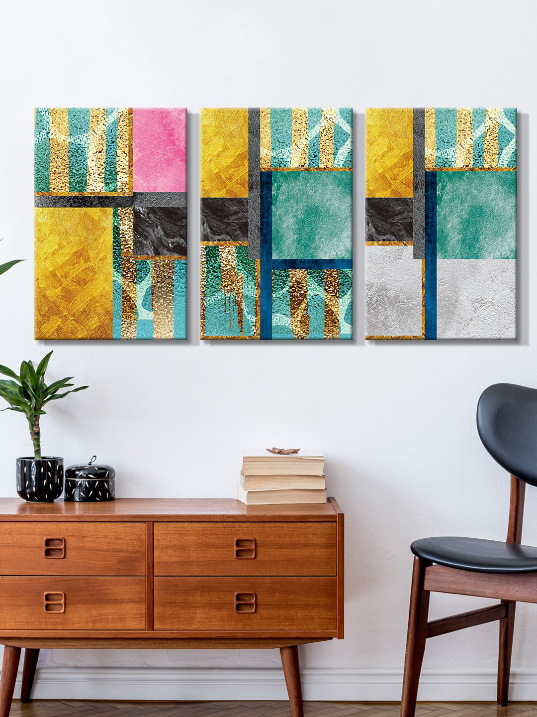 999Store Set Of 3 Abstract Modern Art Canvas Painting