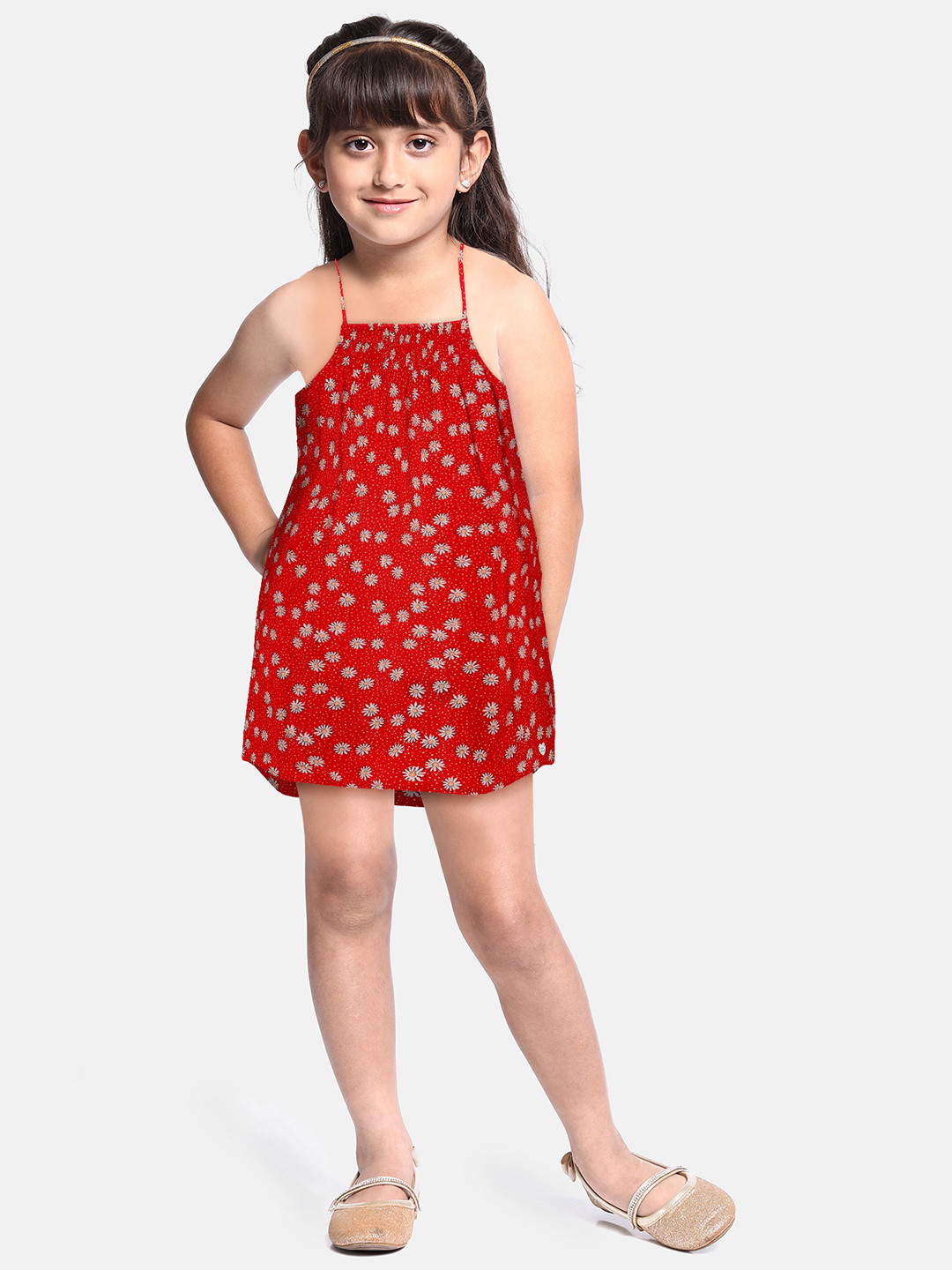 Pepe Jeans Red Floral A-Line Dress