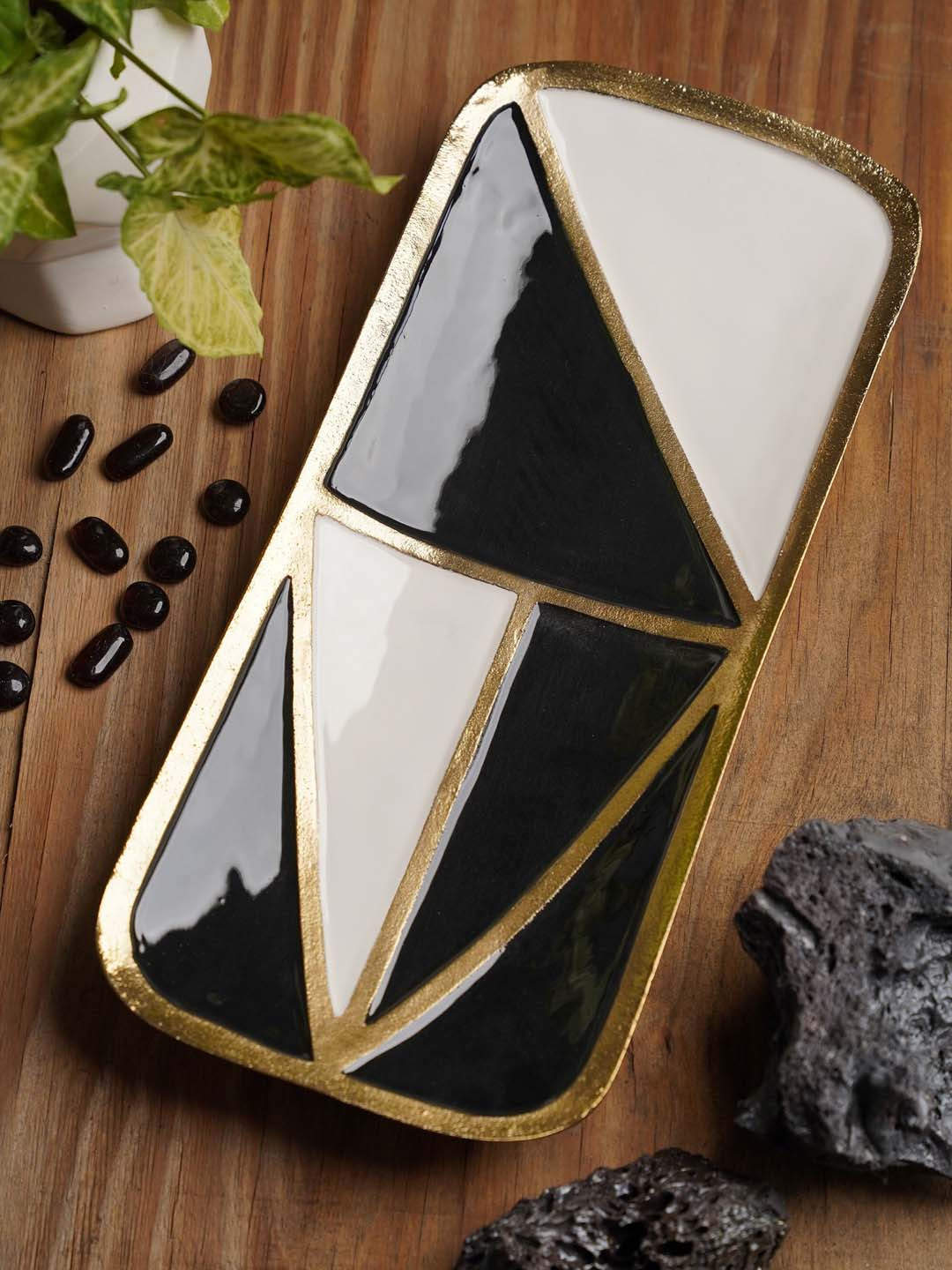 Folkstorys Black & White Decorative Platter