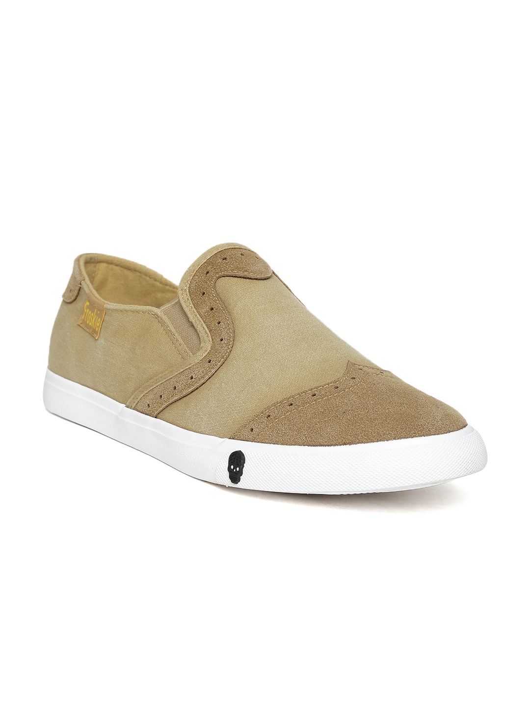 Buy Froskie Men Khaki Perforated Slip Ons Casual Shoes for Men 1660139 Myntra