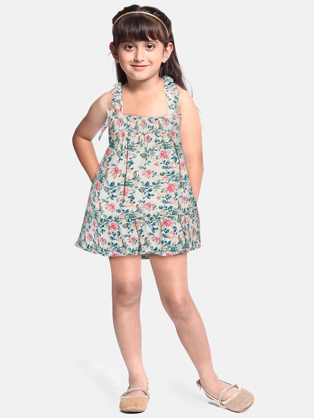 Buy Pepe Jeans White Green Floral A Line Maxi Dress Dresses