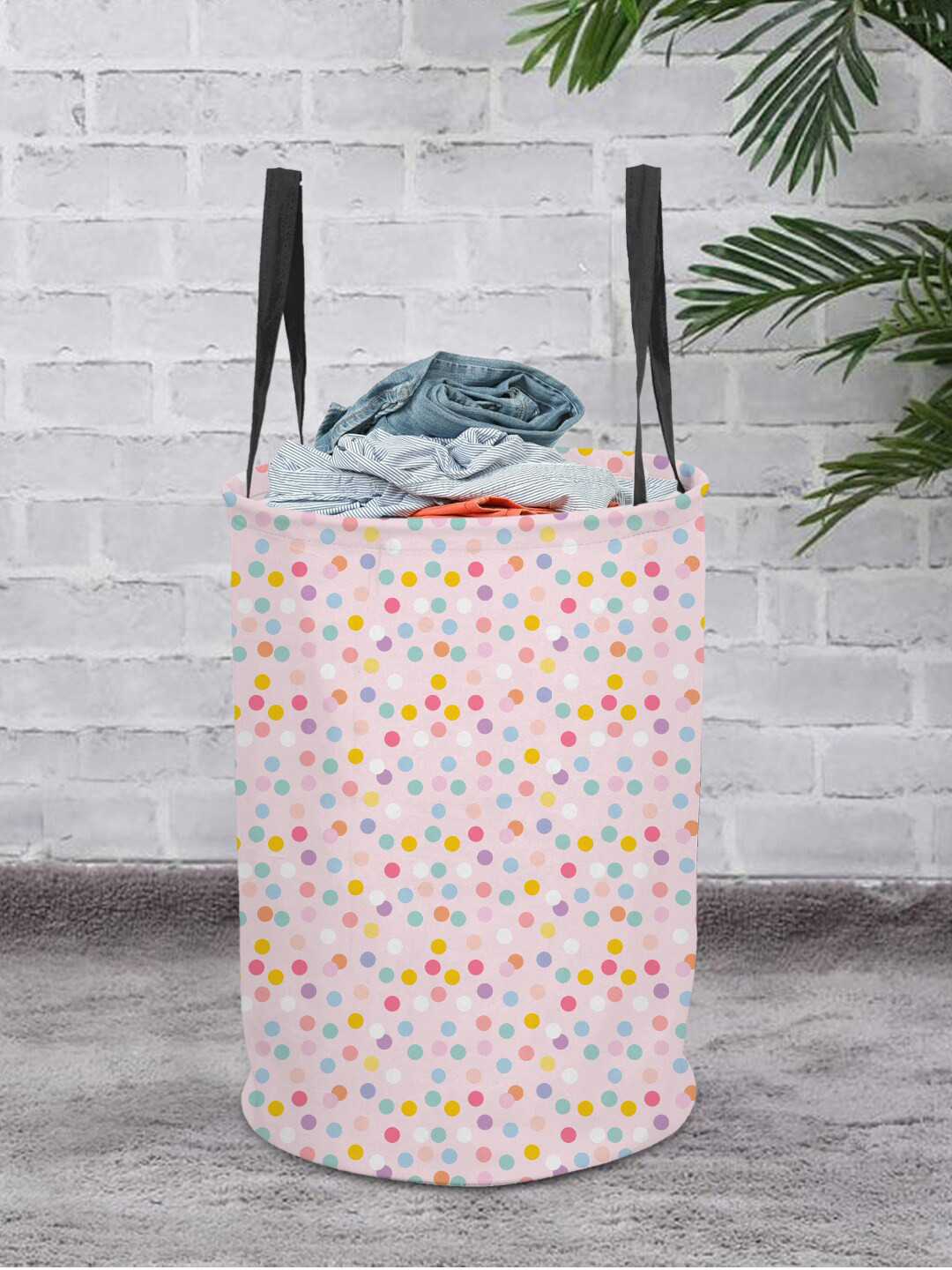prettykrafts Pink Printed Multiutility Laundry Baskets
