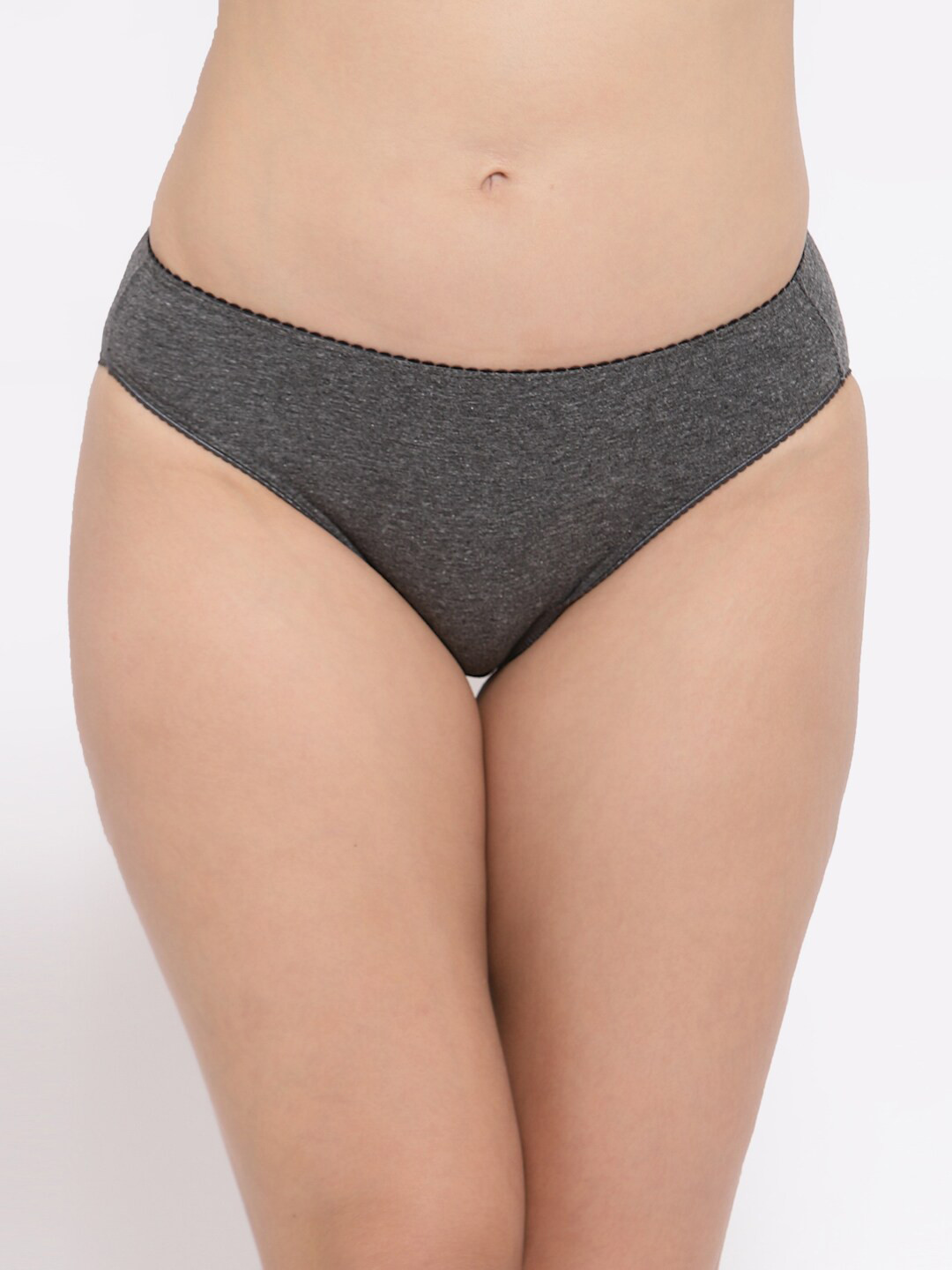 Softrose Women Grey Solid Bikini Briefs LBN001DG