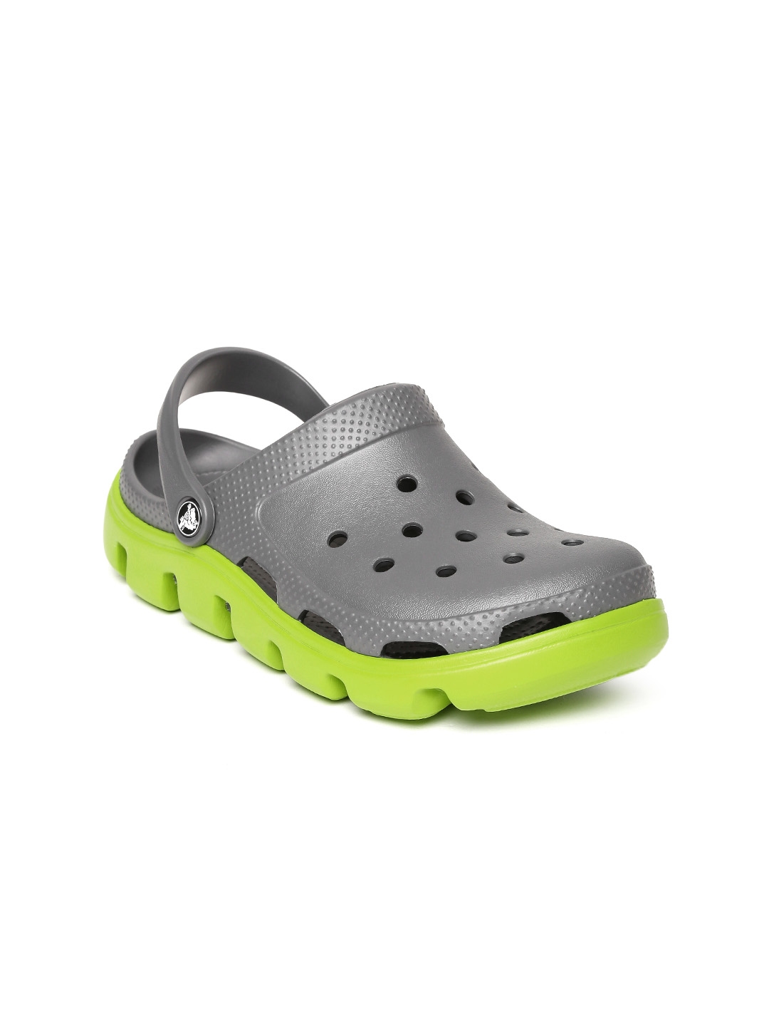 Grey and shop green crocs