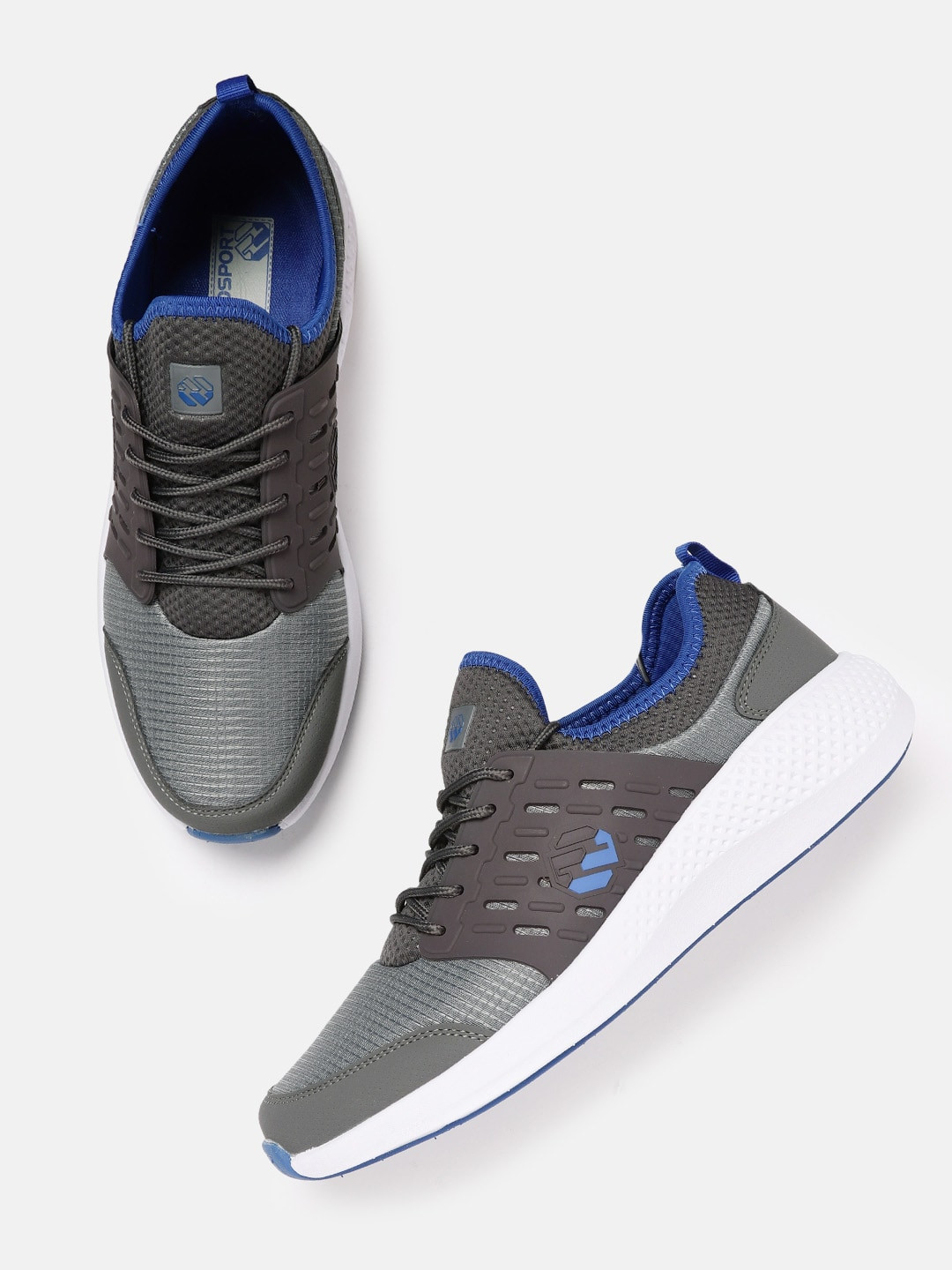 Woodland Men Grey Woven Design Sneakers