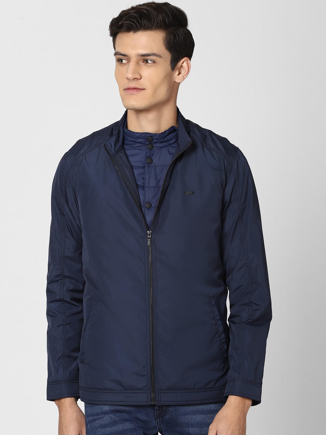 Peter England Casuals Men Navy Blue Tailored Jacket