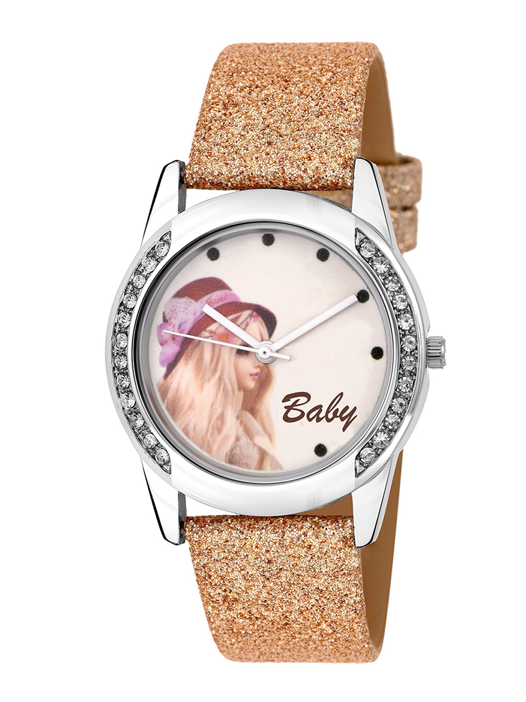 Kool Kidz Unisex Kids Multicoloured Printed Dial & Gold Toned Leather Straps Analogue Watch KOOL KIDZ KK