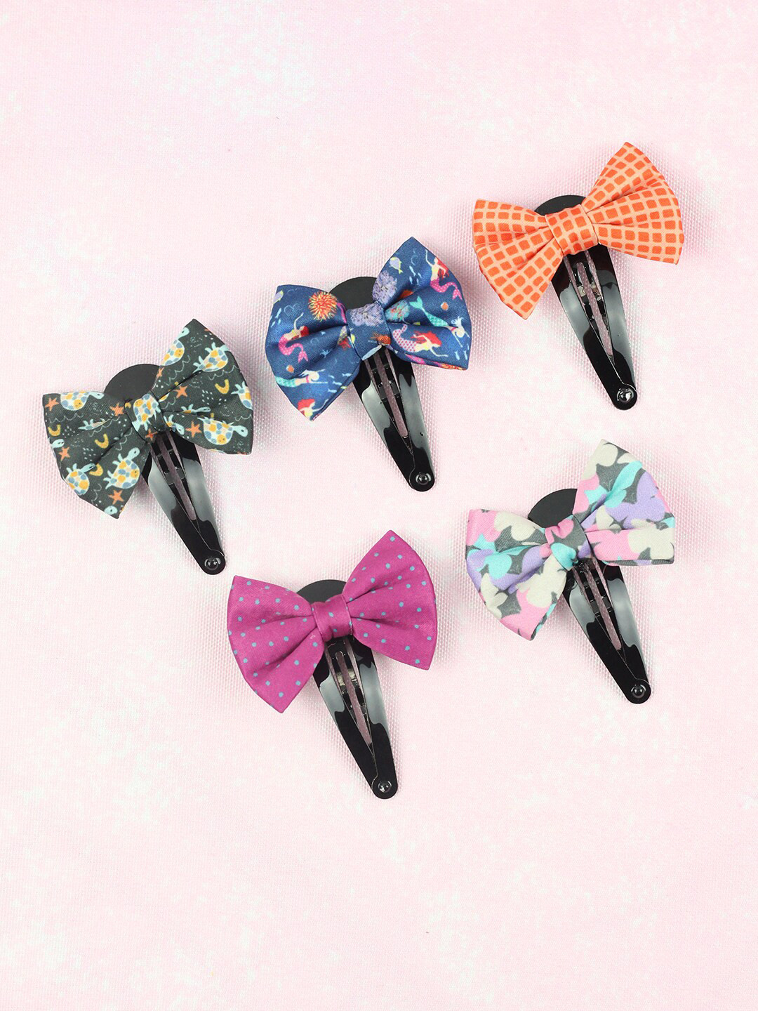 Tossido Girls Orange & Pink Set of 5 Tic Tac Hair Clip