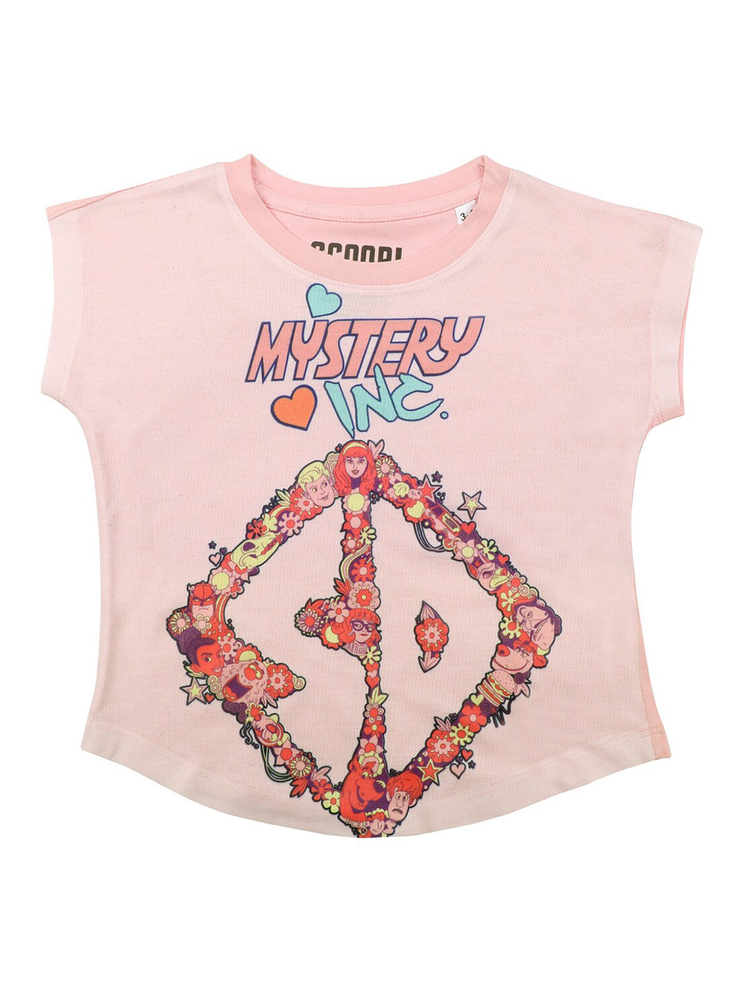 Scooby Doo by Wear Your Mind Girls Pink Scooby-Doo Graphic Printed Knitted Top