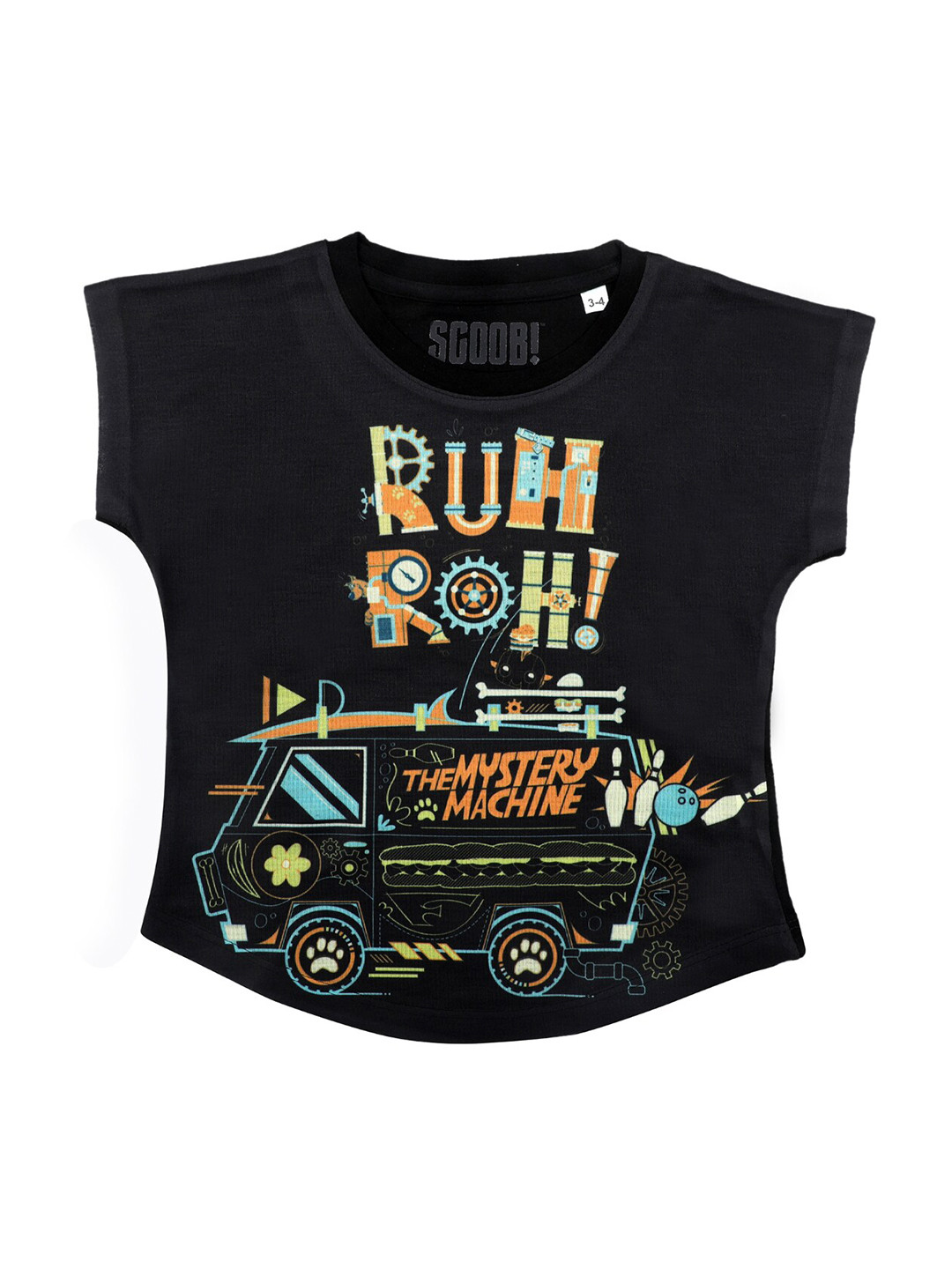 Scooby Doo by Wear Your Mind Black Scooby Doo Print Extended Sleeves Top