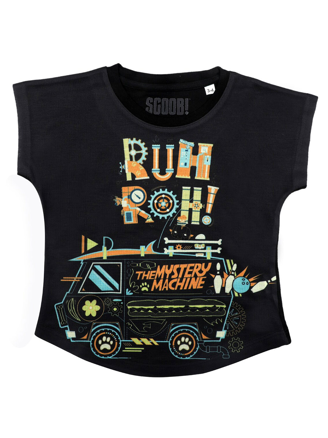 Scooby Doo by Wear Your Mind Girls Black Cartoon Character Print Knitted Top