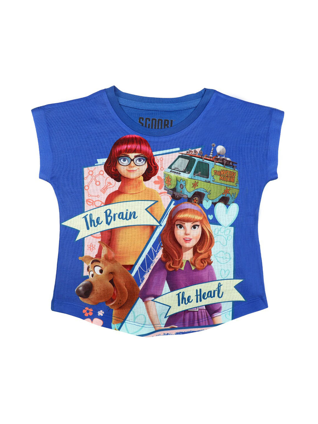 Scooby Doo by Wear Your Mind Blue & Multicoloured Scooby Doo Printed Top