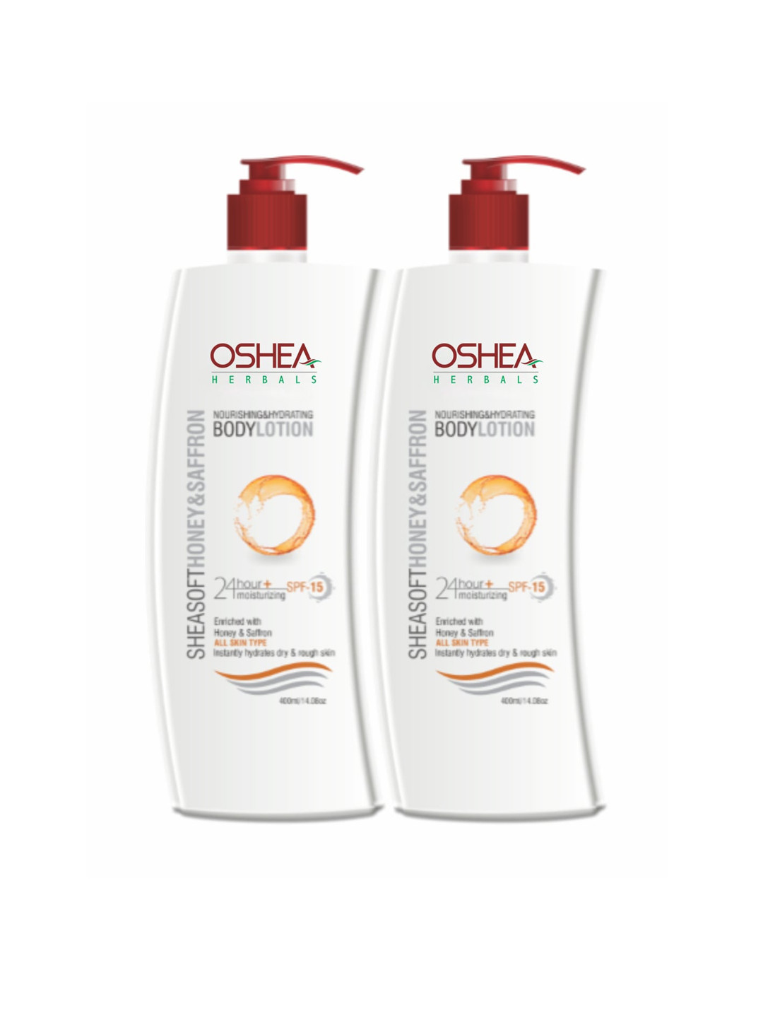 Oshea Herbals Pack Of 2 Sheasoft Honey & Saffron Body Lotion SPF 15