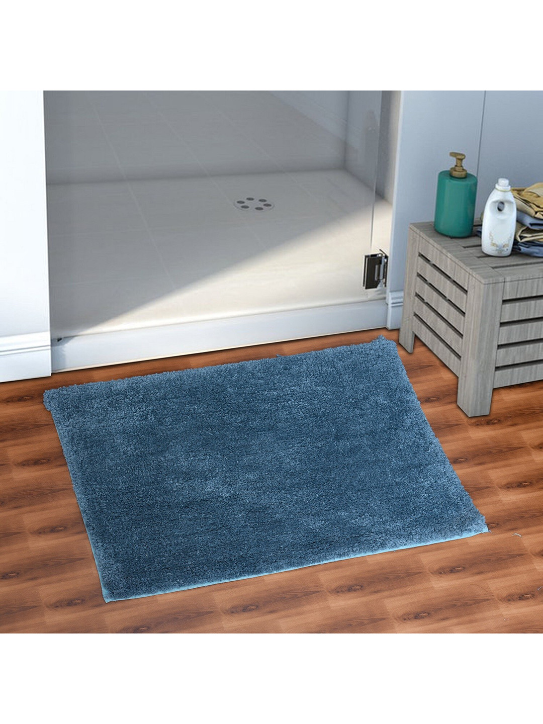 AEROHAVEN Teal Solid 1850 GSM Microfiber Anti-Skid Bath Rug