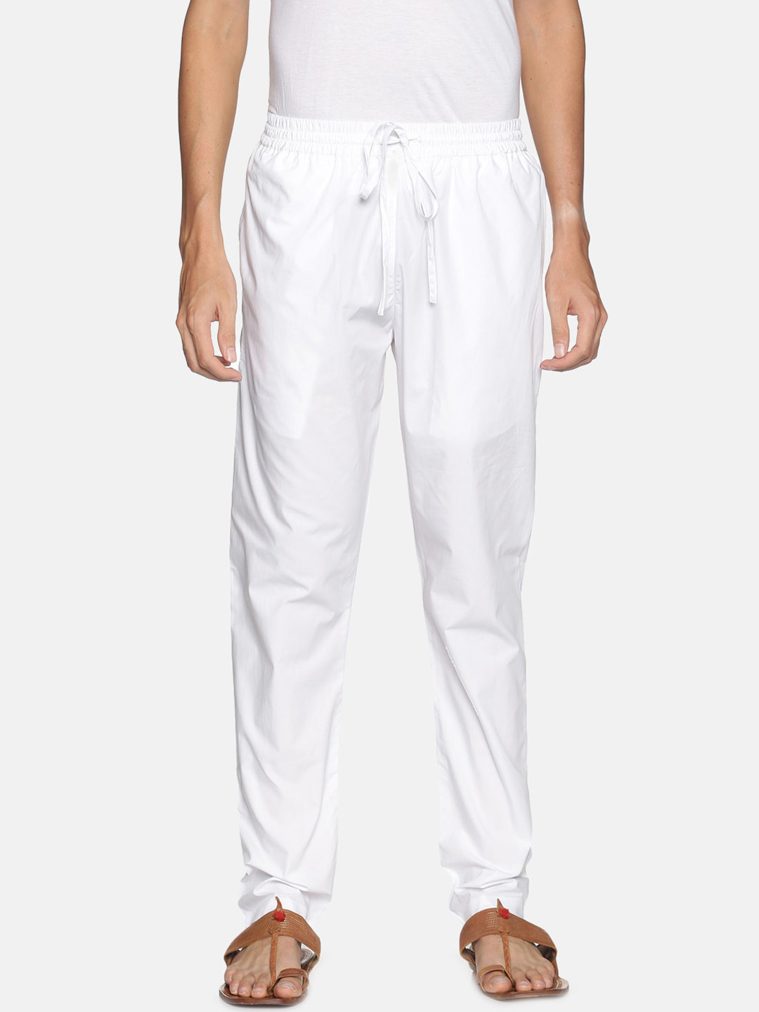 Saffron Threads Men White Original Easy Wash Pyjamas