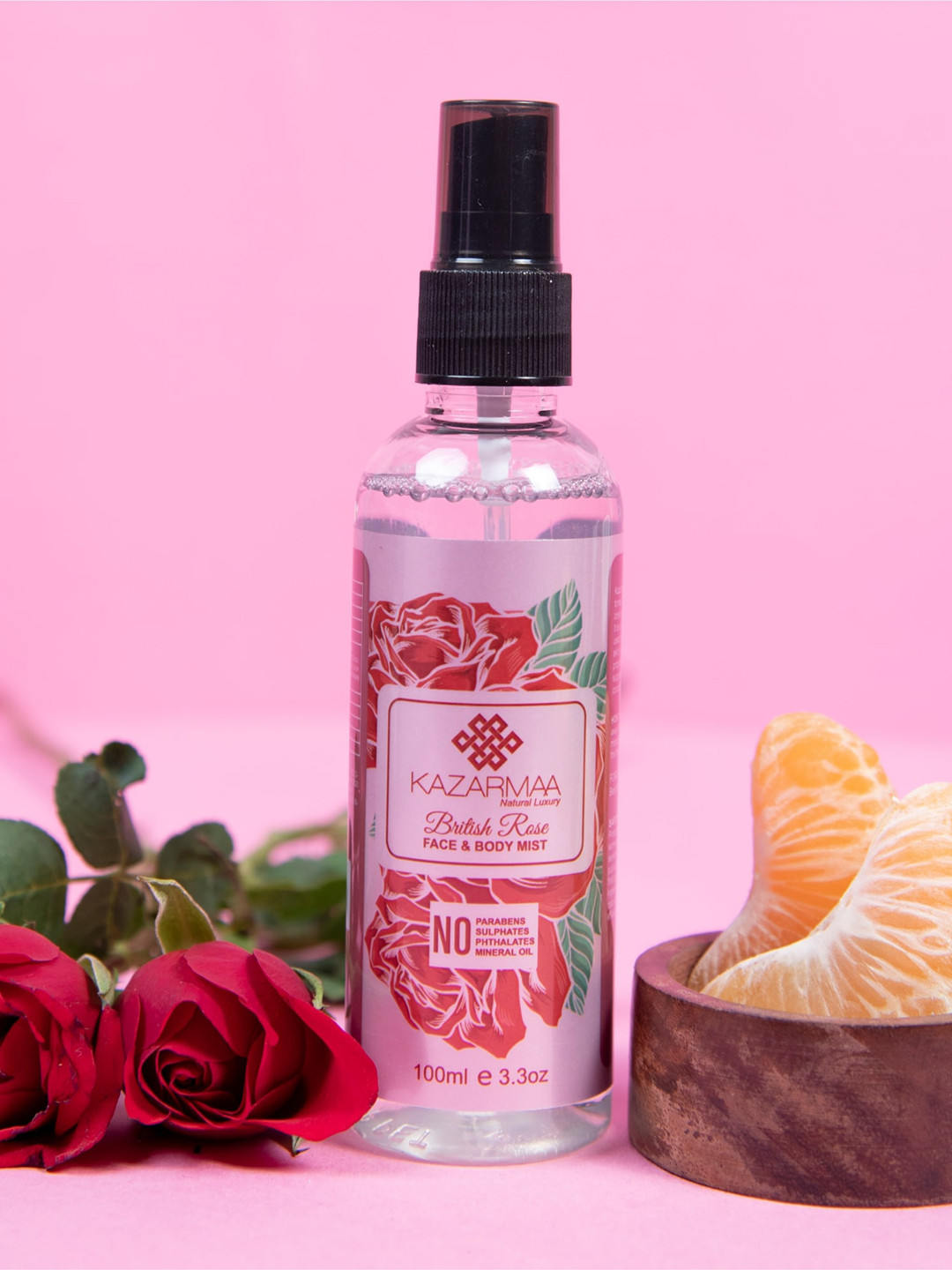 KAZARMAA British Rose Face & Body Mist- Restore pH Balance,Hydrating Face Toner For Skin glow-100ml