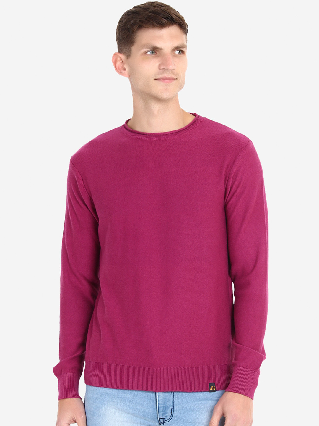 JoE Hazel Men Purple Pure Cotton Pullover