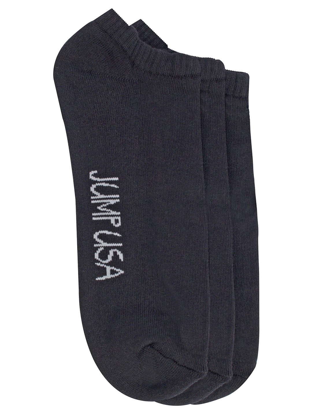 JUMP USA Pack of 3 Men Black & White Patterned Shoe-Liner Socks