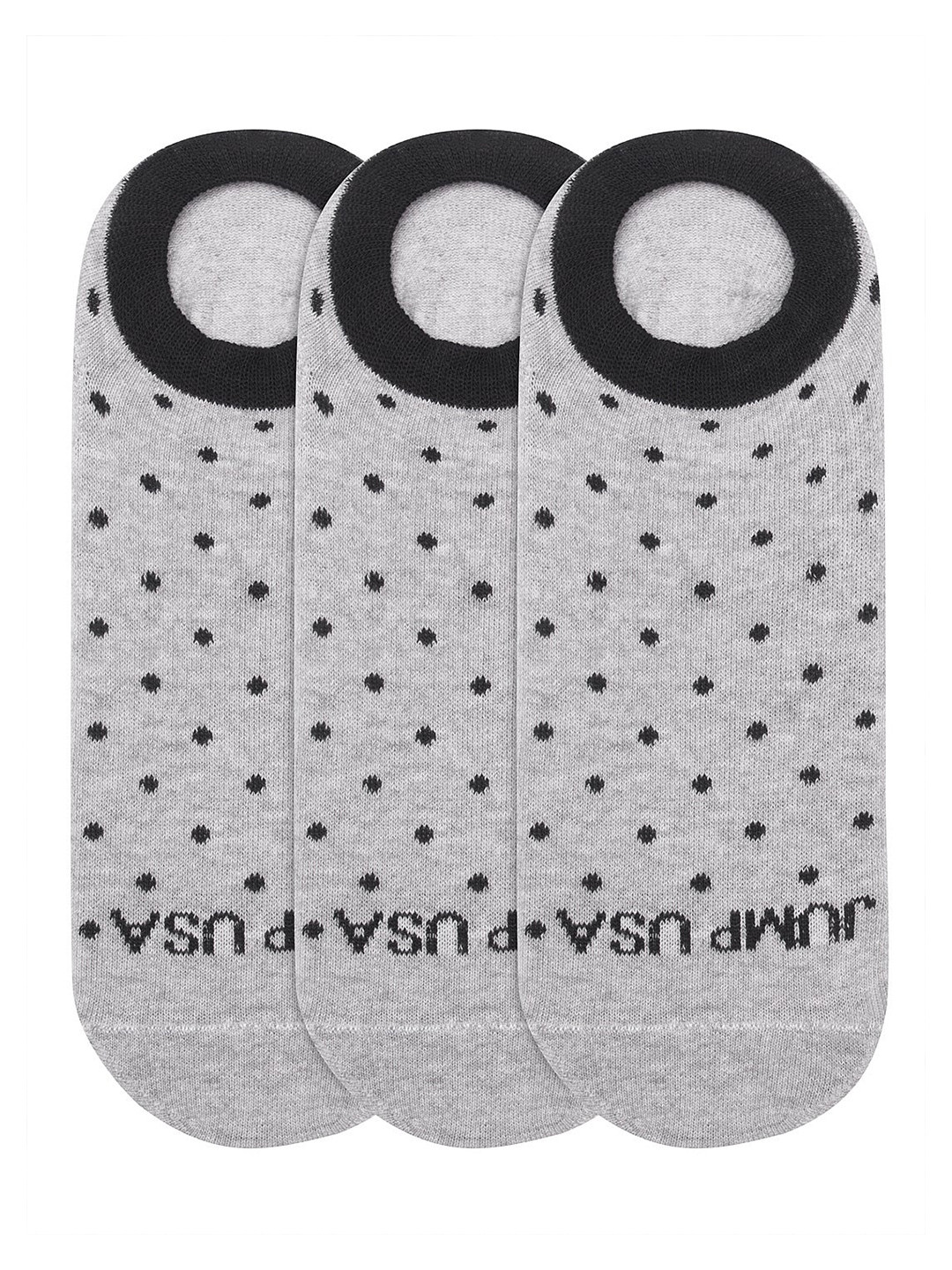 JUMP USA Men Grey Pack Of 3 Shoeliner Socks