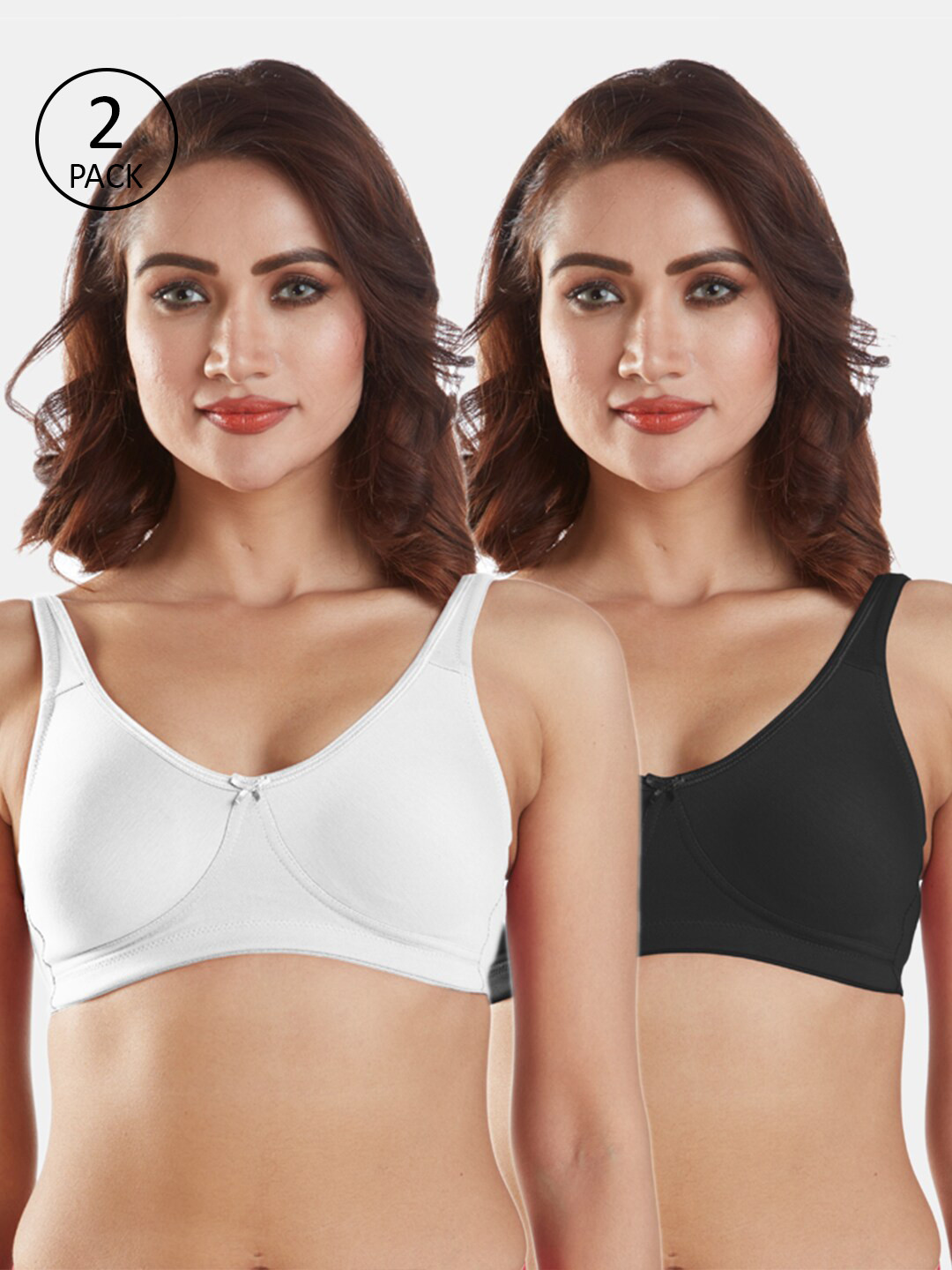 Sonari Pack of 2 White & Black Moulded Bra