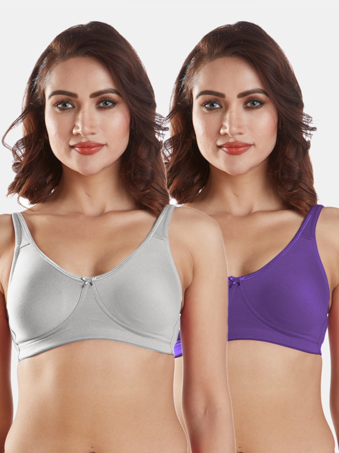 Sonari Pack Of 2 Grey & Purple Everyday Bras yarisgreypurple30C