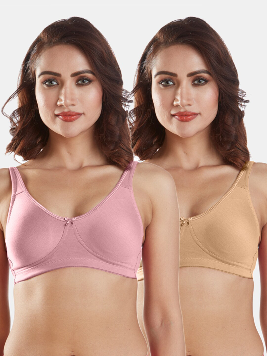 Sonari Set Of 2 Pink & Beige Bra