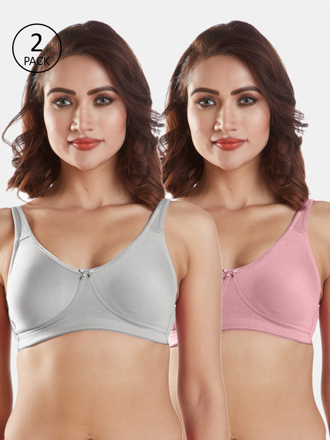 Sonari Pack Of 2 Grey & Rose Moulded Bra