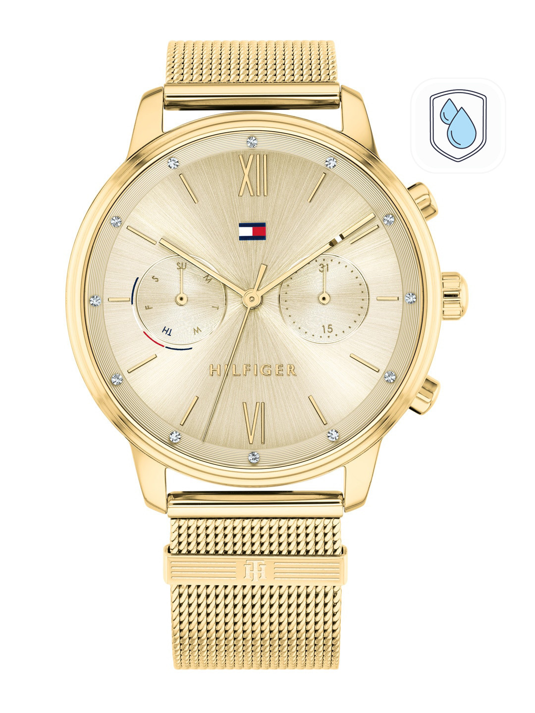 Tommy Hilfiger Women Gold Toned Stainless Steel Bracelet Style Analogue Watch