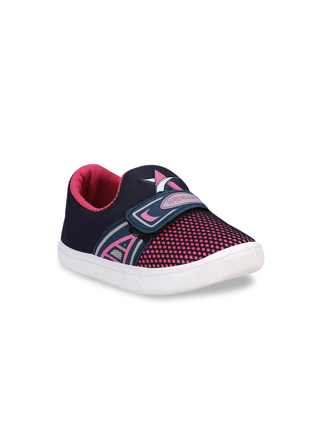 NEOBABY Unisex Kids Pink & Navy Blue Slip-On Sneakers