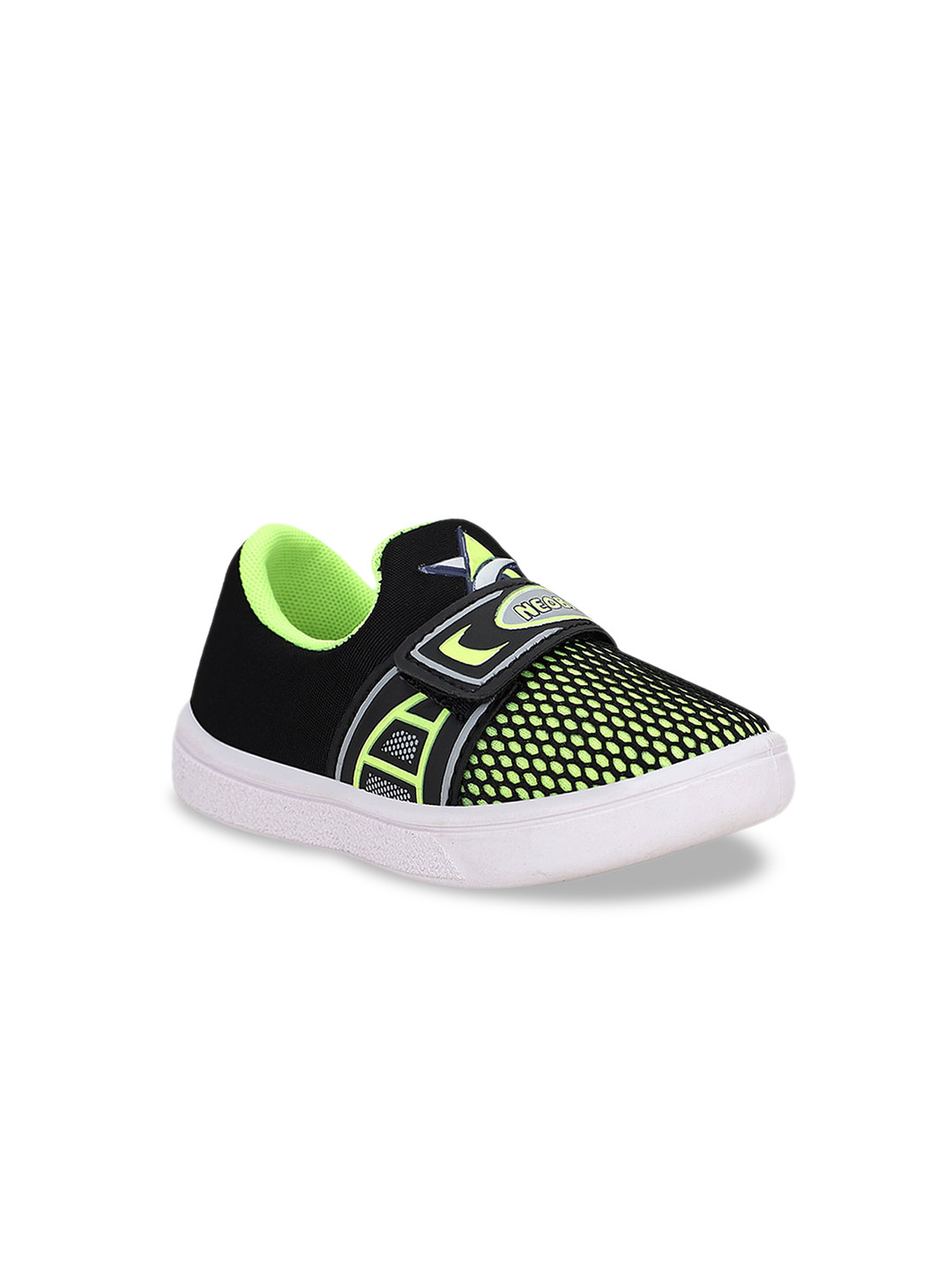 NEOBABY Unisex Kids Lime Green Printed Sneakers