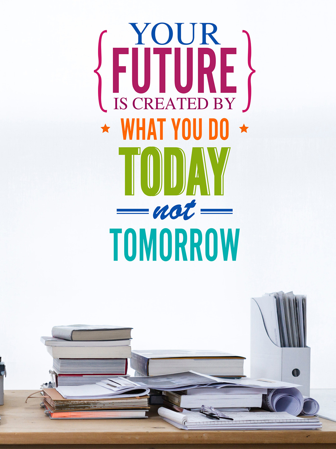 RANGOLI Multicoloured Typography Inspirational Wall Sticker