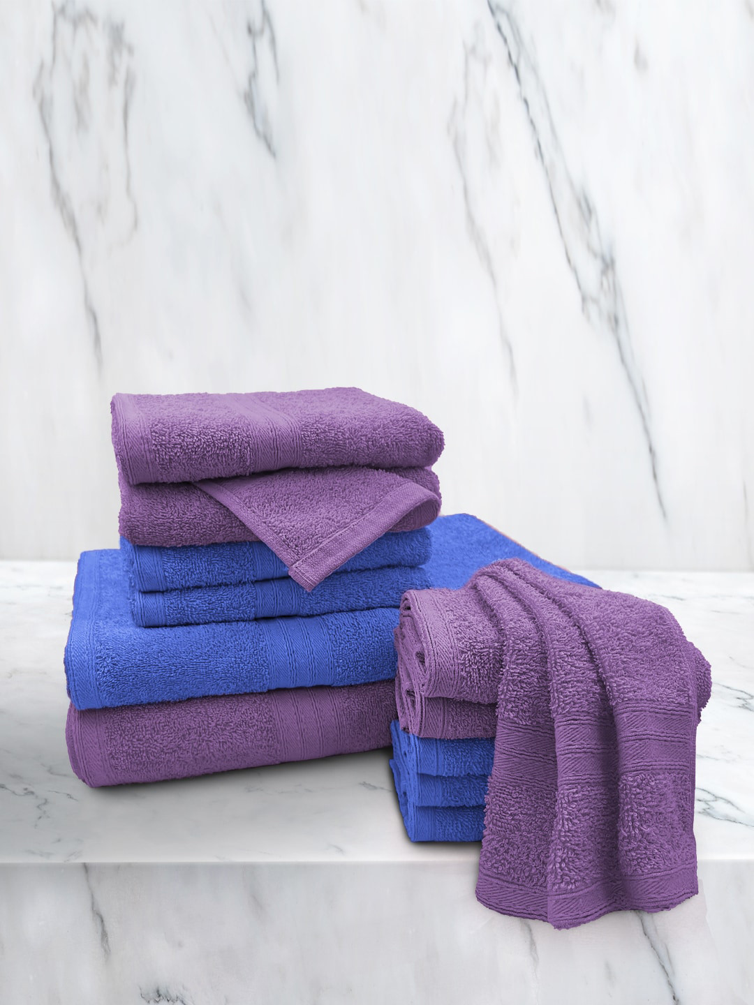 Aura Set Of 12 Solid 500 GSM Cotton Towel Set