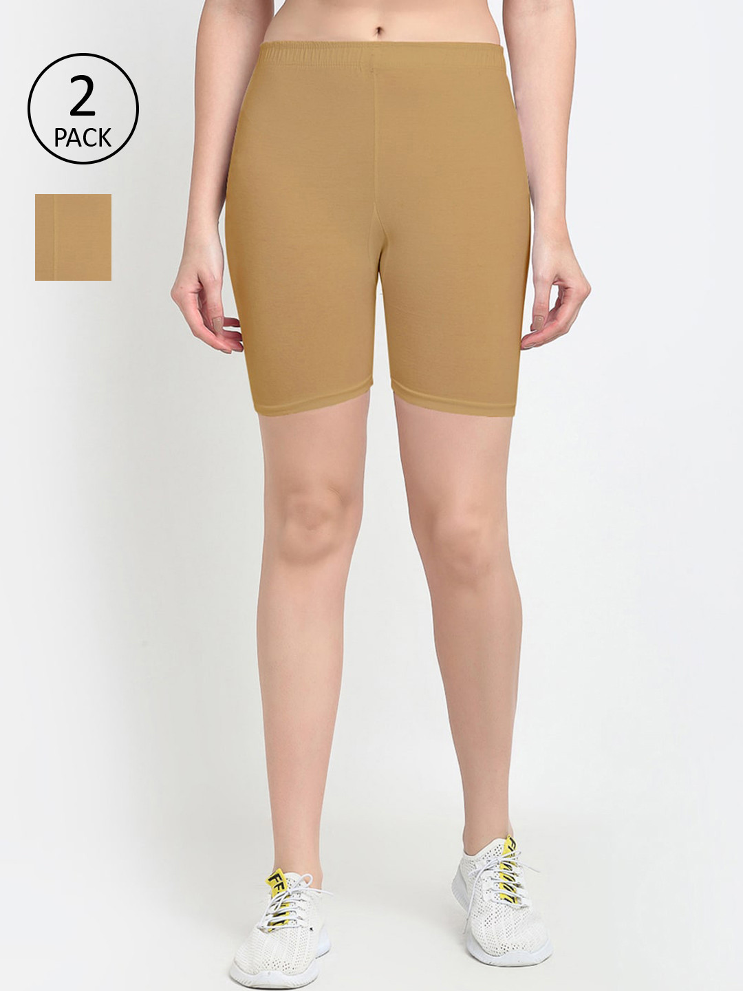 GRACIT Women Pack of 2 Biker Shorts