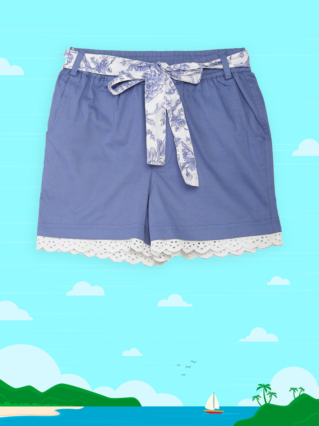 Biba Girls Blue & White Shorts