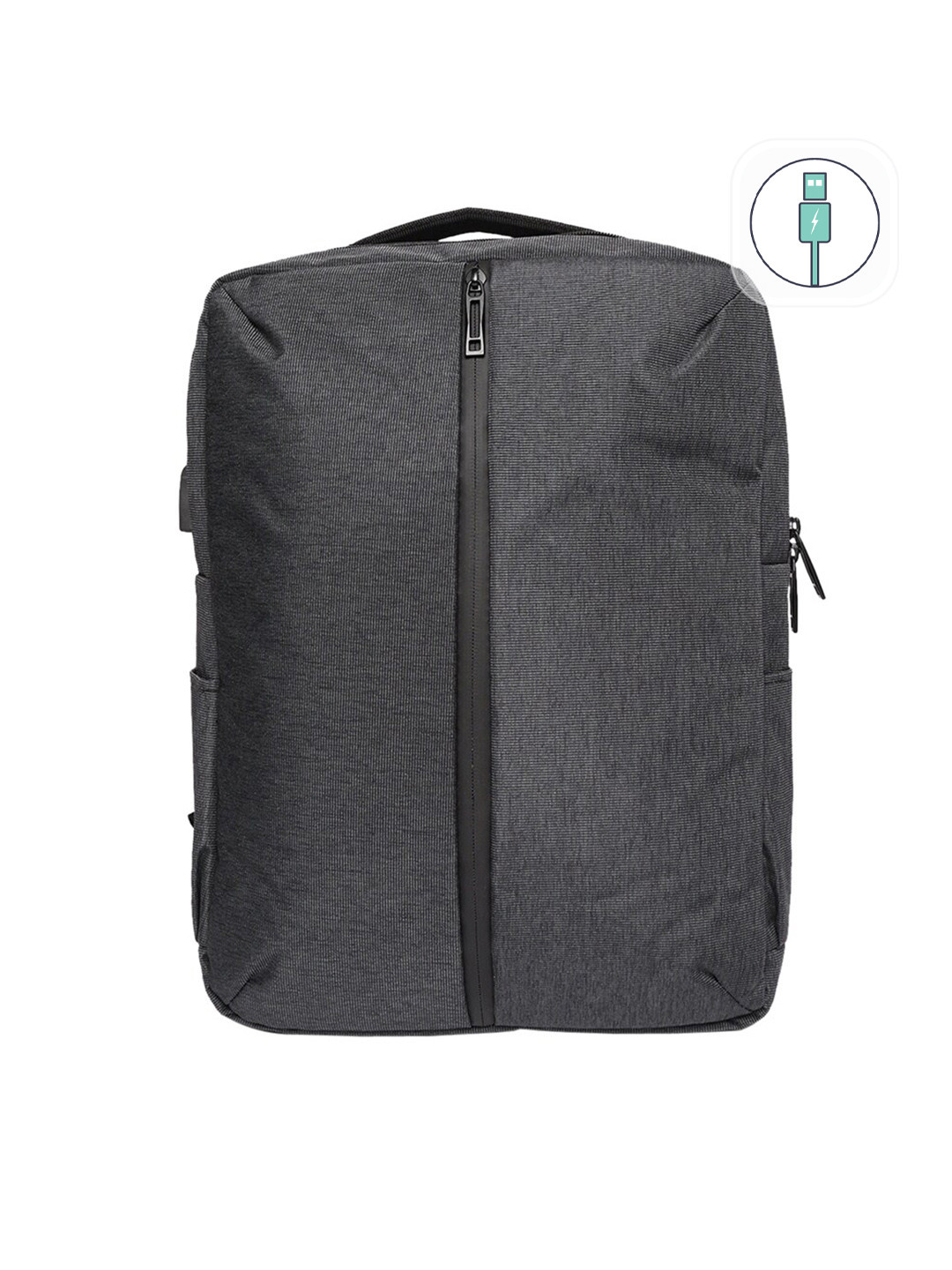 ROYAL SON Grey Backpack with USB Charging Port
