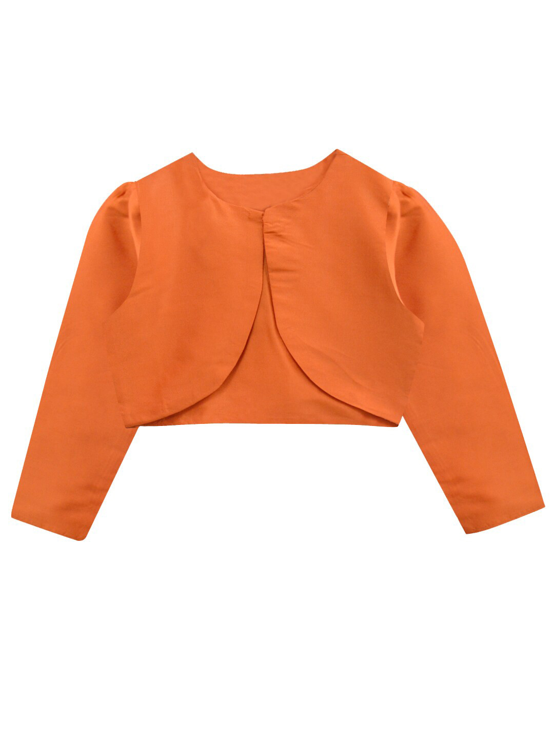 A T U N Girls Orange Crop Shrug