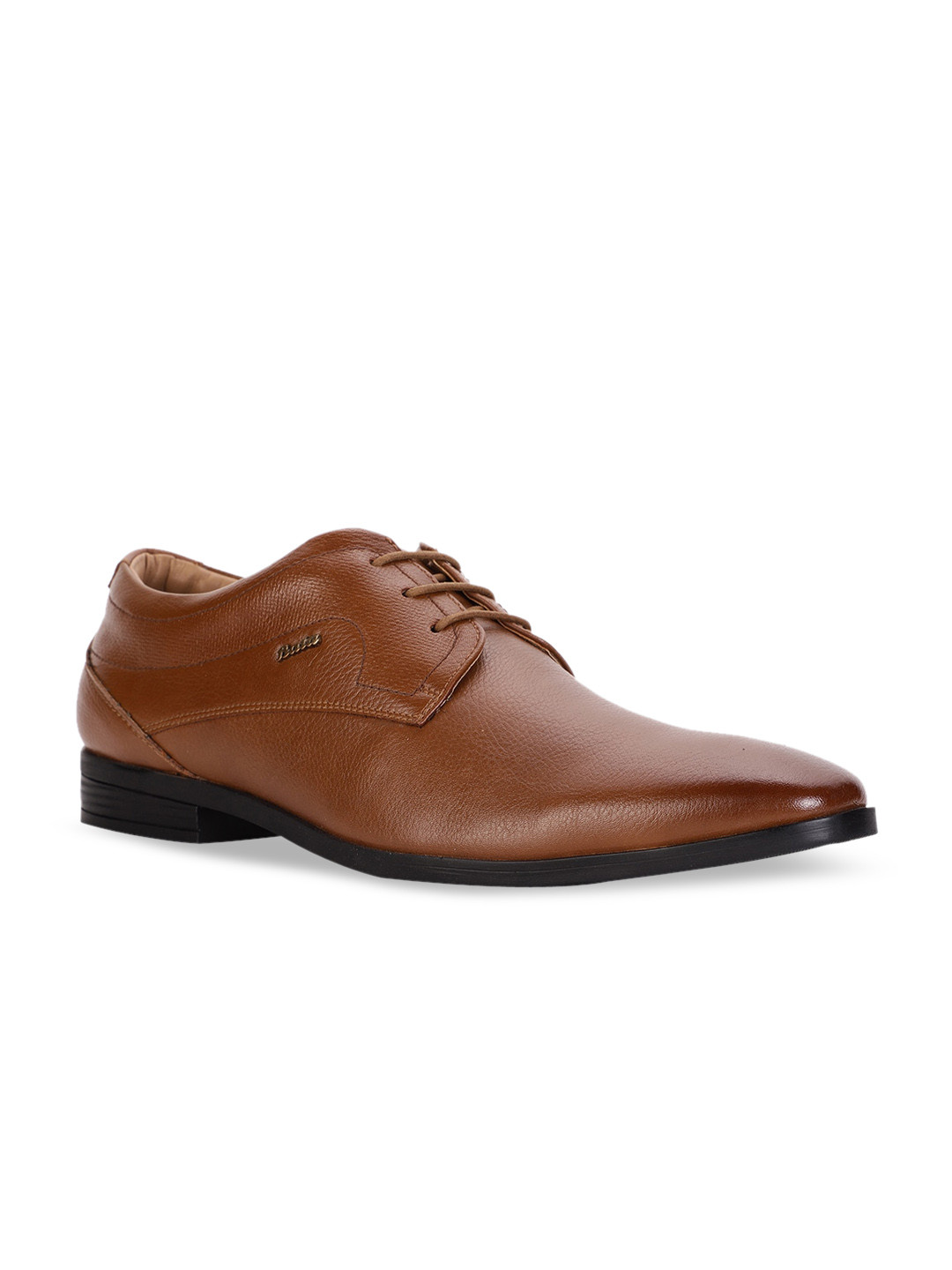 Bata Men Tan Brown Solid Formal Derbys