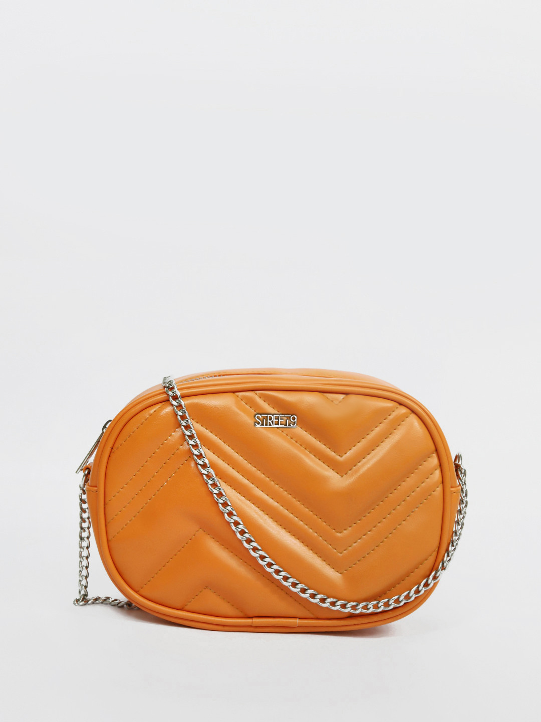 STREET 9 Orange Quilted Sling Bag