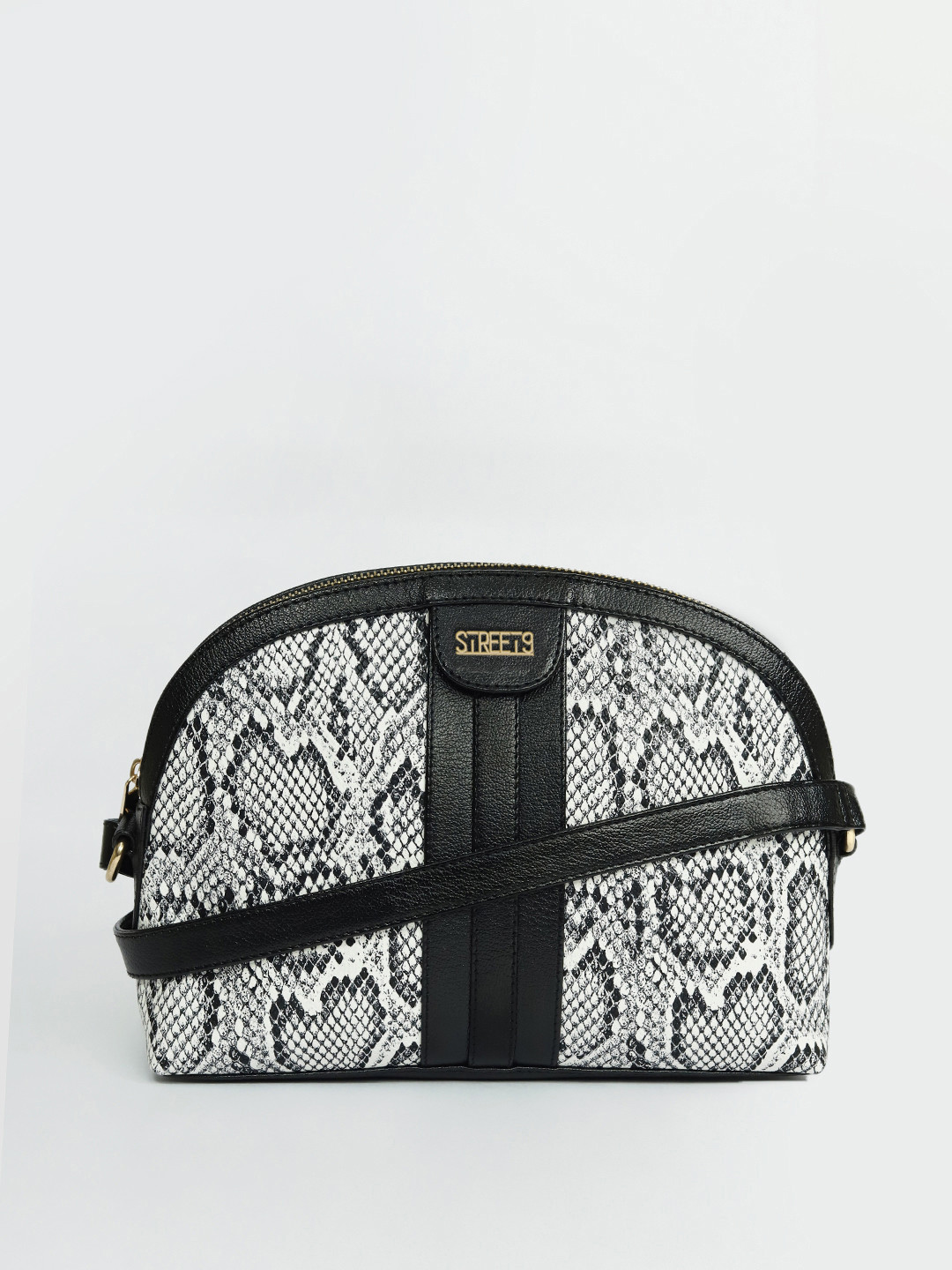 STREET 9 White Animal Textured PU Swagger Sling Bag