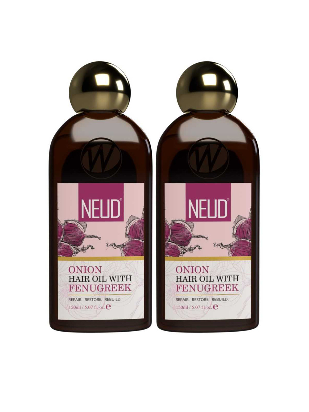 NEUD Set Of 2 Premium Onion Hair Oil with Fenugreek - 150 ml Each